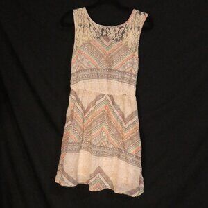 Source Unknown | P2P 15 inches measured | Lace Bodice Geometric Mini Dress